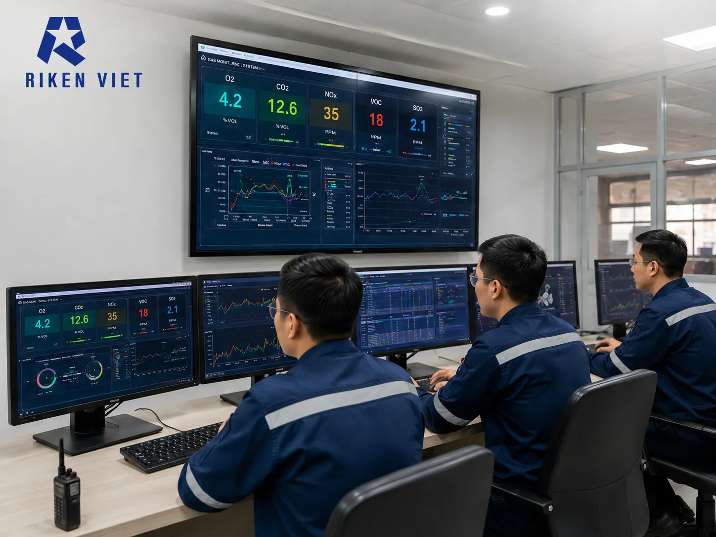 Theo dõi khí trong quy trình hoặc liên kết với hệ đo khí với DCS SCADA PLC Theo dõi khí trong quy trình hoặc liên kết với hệ đo khí với DCS SCADA PLC