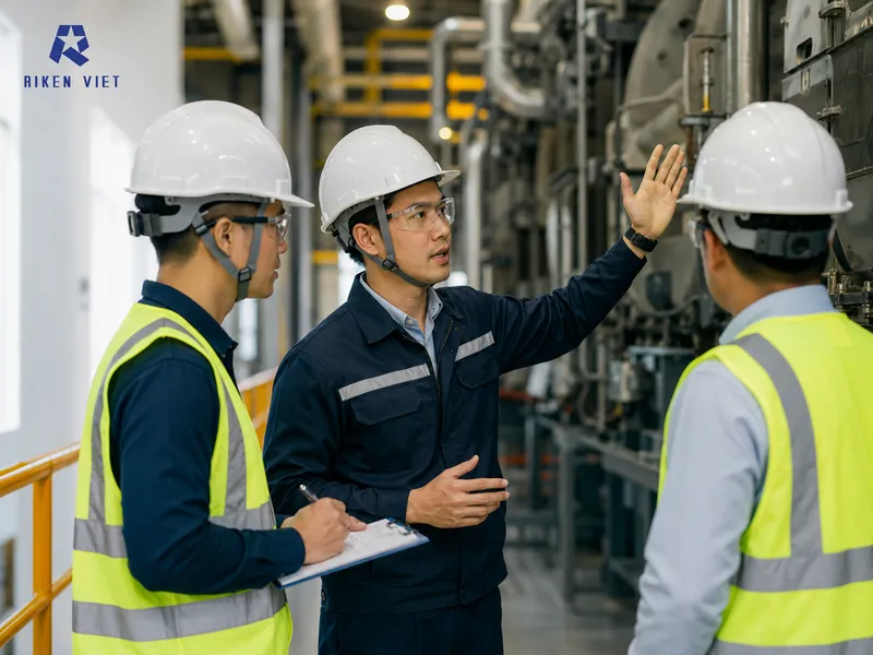 Kỹ sư kiểm tra khu vực thông gió và nguồn phát sinh CO trong nhà máy, giúp phát hiện sớm nguy cơ khí tích tụ tại các điểm vận hành kín. Kỹ sư kiểm tra khu vực thông gió và nguồn phát sinh CO trong nhà máy, giúp phát hiện sớm nguy cơ khí tích tụ tại các điểm vận hành kín.