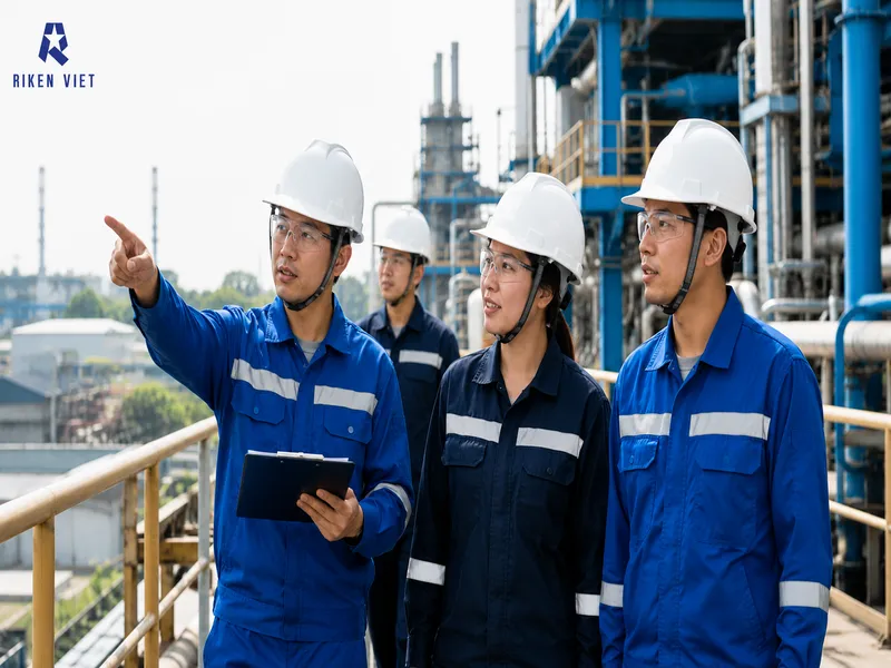 Đội ngũ HSE phối hợp rà soát điểm đo, chuẩn bị hiệu chuẩn và kiểm tra điều kiện an toàn khí độc trong vận hành.