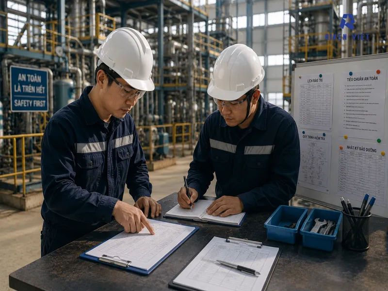 Ghi nhận đầy đủ lịch sử kiểm tra và bảo dưỡng giúp bộ phận HSE theo dõi tình trạng thiết bị và xử lý bất thường kịp thời. Ghi nhận đầy đủ lịch sử kiểm tra và bảo dưỡng giúp bộ phận HSE theo dõi tình trạng thiết bị và xử lý bất thường kịp thời.