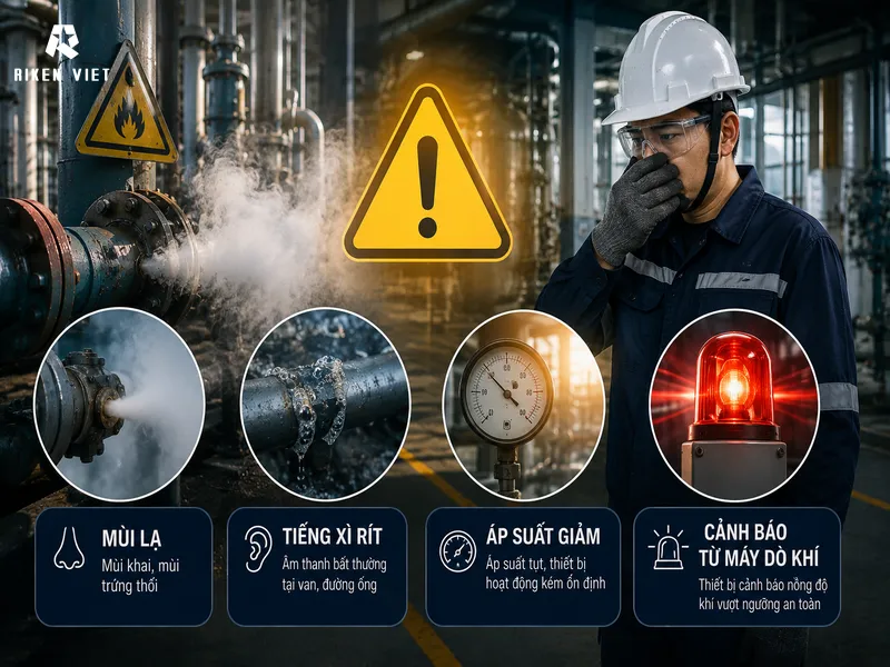 Những bất thường nhỏ tại hiện trường có thể là tín hiệu đầu tiên của một sự cố rò rỉ khí.
