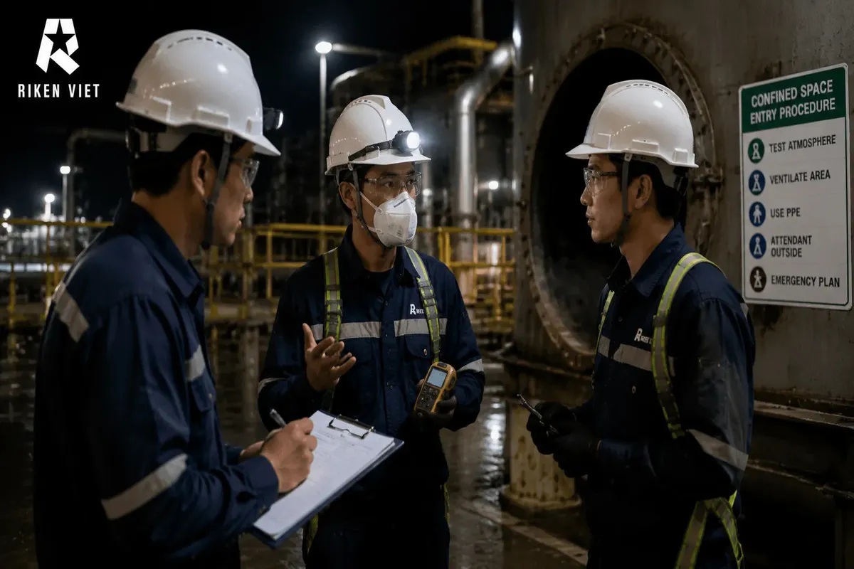 Kiểm tra điều kiện khí tại hiện trường giúp chủ động nhận diện nguy cơ trước khi thao tác. Kiểm tra điều kiện khí tại hiện trường giúp chủ động nhận diện nguy cơ trước khi thao tác.