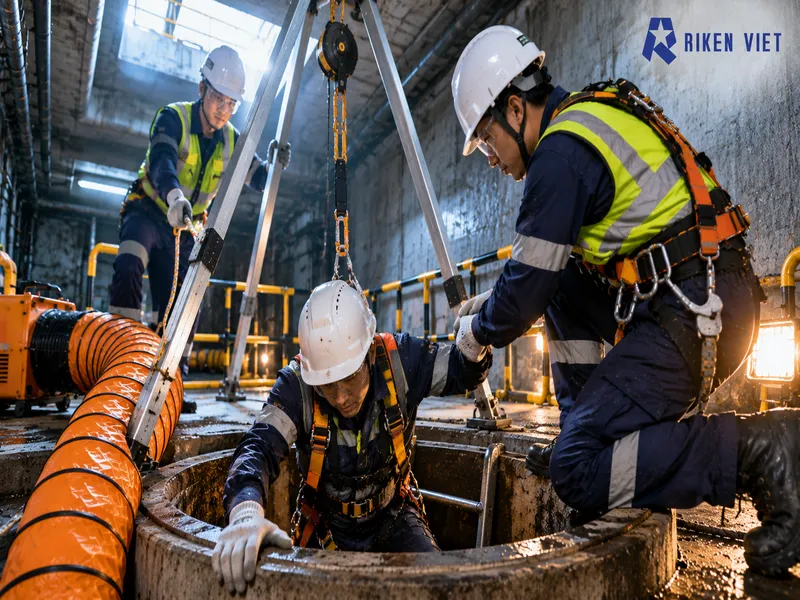 Đo khí trước khi xuống hầm giúp phát hiện thiếu oxy, khí độc và nguy cơ cháy nổ Đo khí trước khi xuống hầm giúp phát hiện thiếu oxy, khí độc và nguy cơ cháy nổ